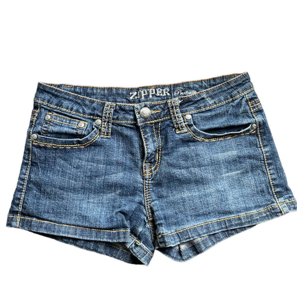 Zipper Denim Jeans Premium Womens Teen Jean Shortie Daisy Duke Shorts Size Large
